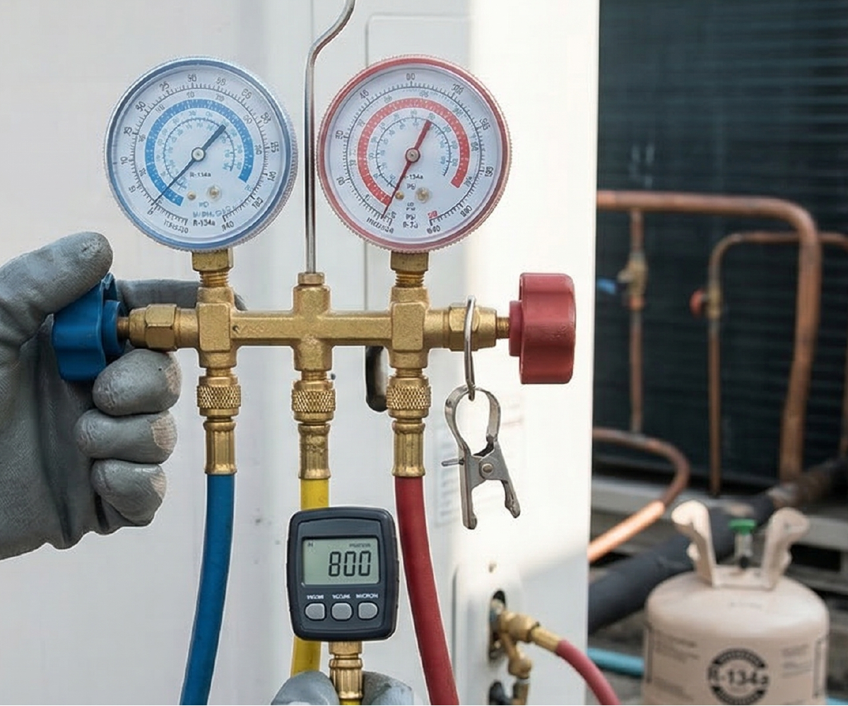 Técnico reparando calefón y electrodomésticos en Quito